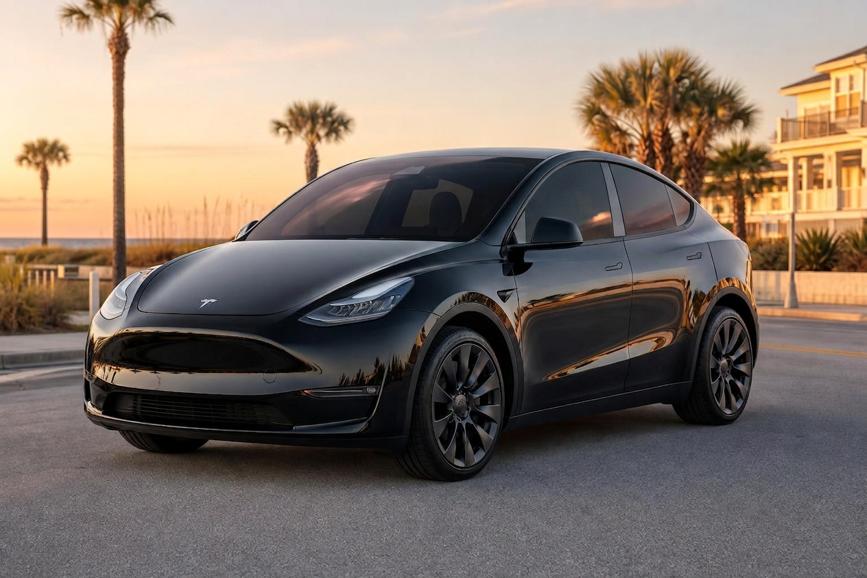 Tesla with 5% window tint in Jacksonville