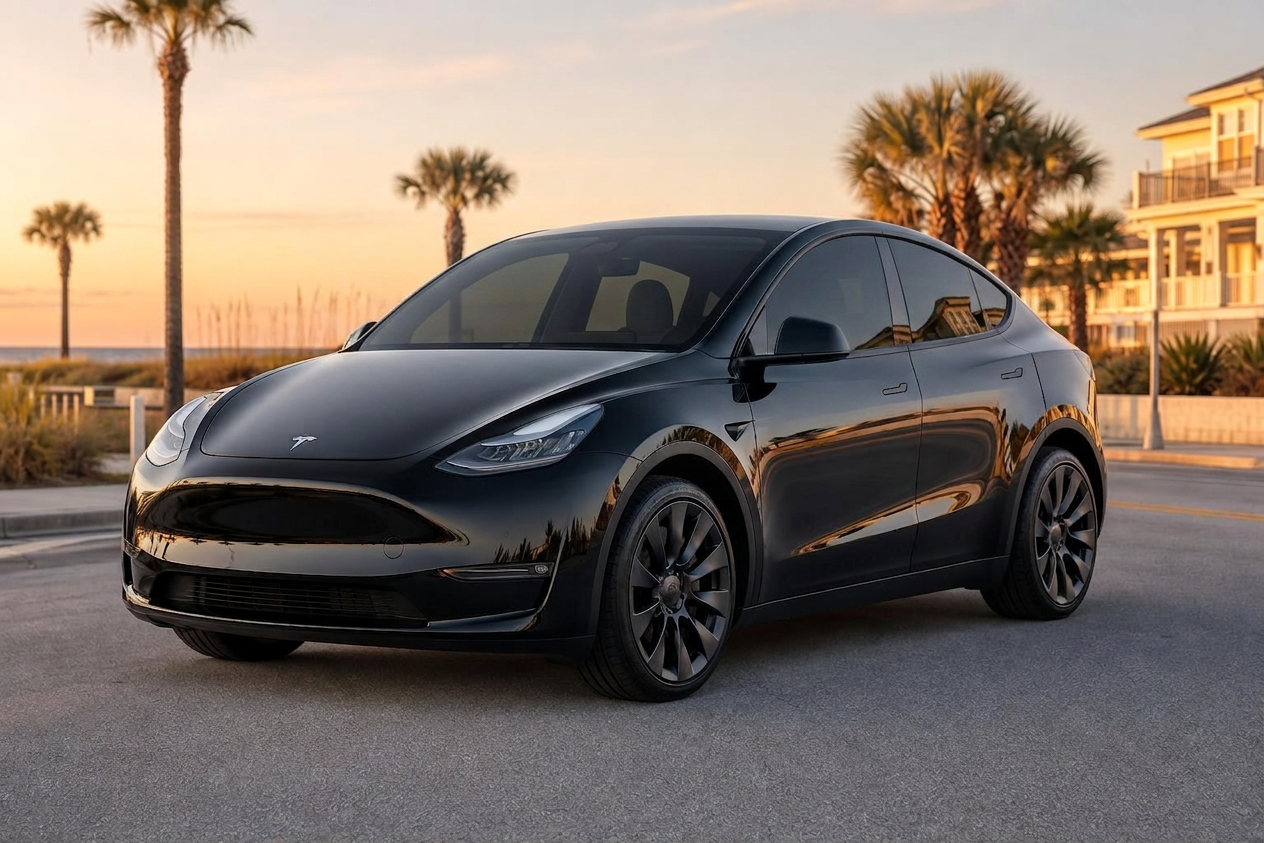 Tesla with 20% window tint in Jacksonville